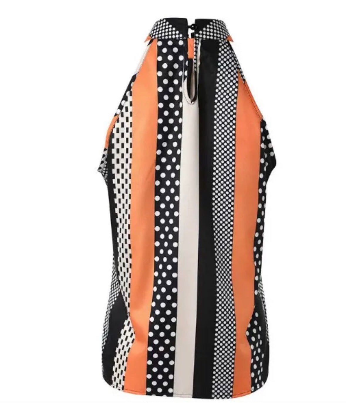 Summer Fashion Foreign Trade Printed Off-the-Shoulder Stand Collar Halter Shirt