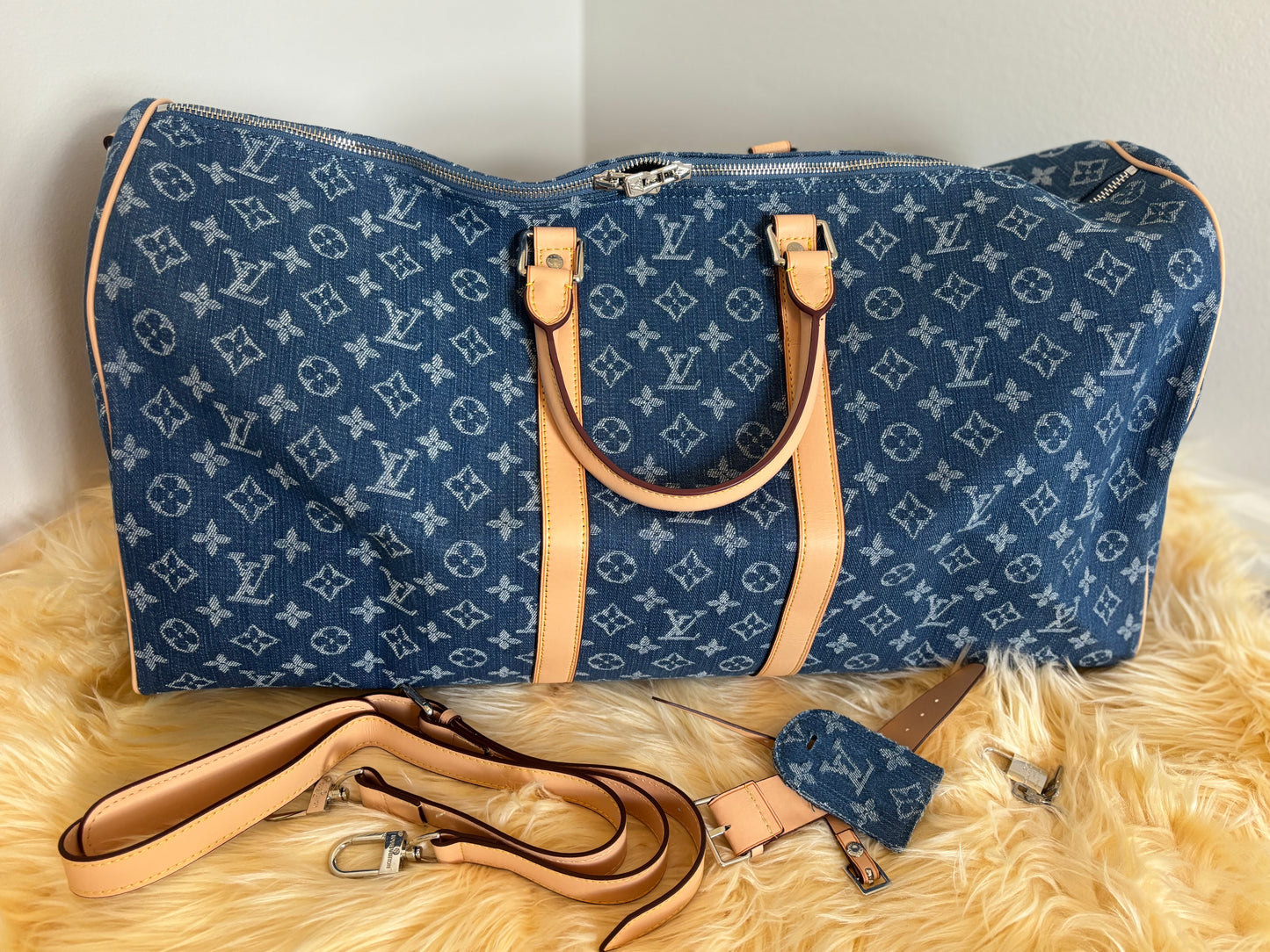 Denim Monogram Weekender Duffle โ Inspired ๐๐งณโจ