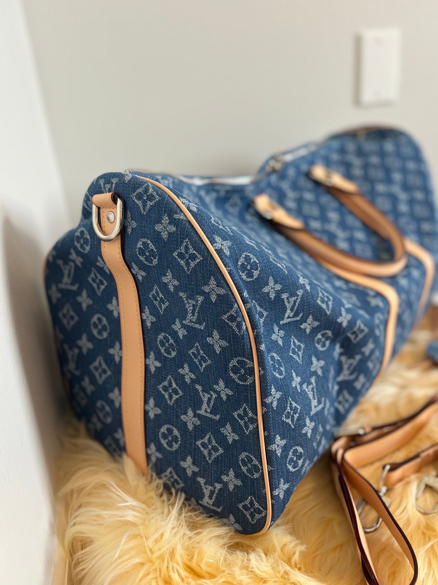 Denim Monogram Weekender Duffle โ Inspired ๐๐งณโจ