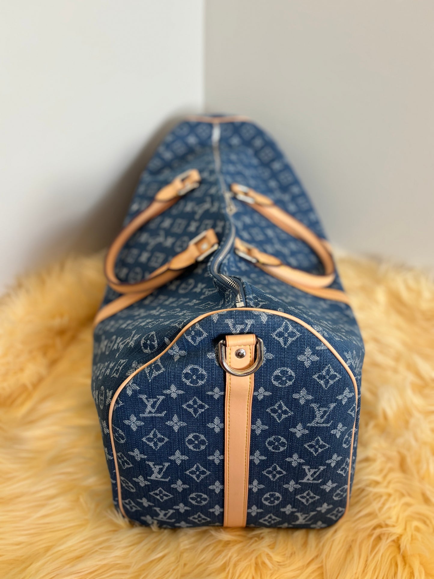 Denim Monogram Weekender Duffle โ Inspired ๐๐งณโจ