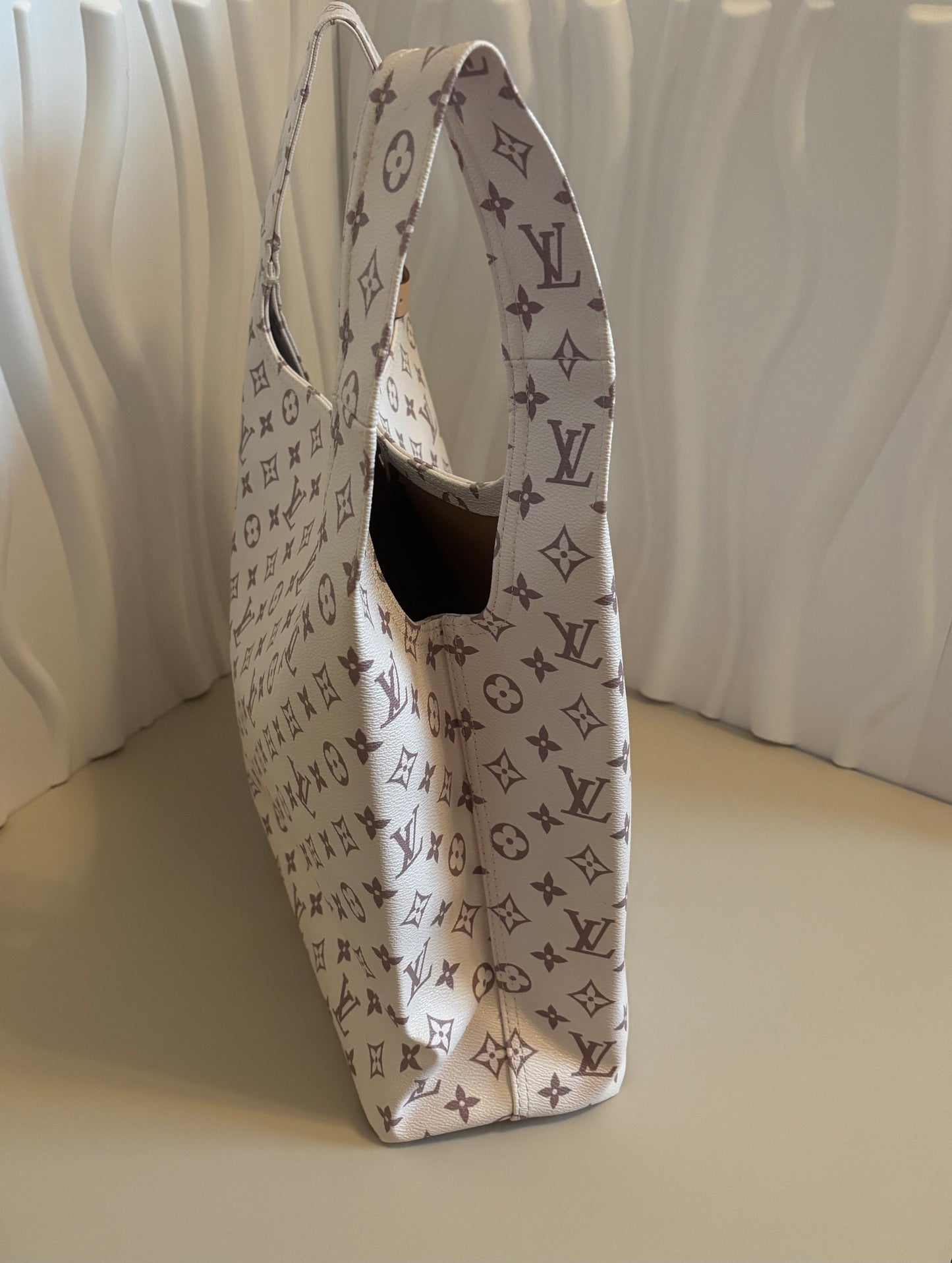 Inspired Neutral Monogram Shoulder Tote โจ