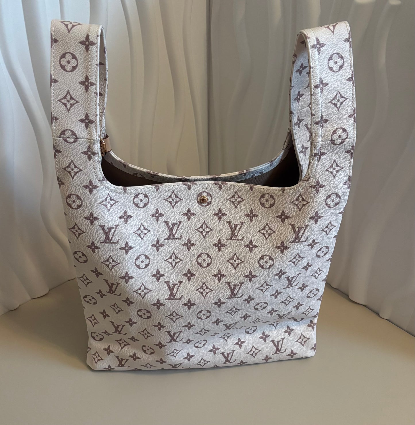 Inspired Neutral Monogram Shoulder Tote โจ