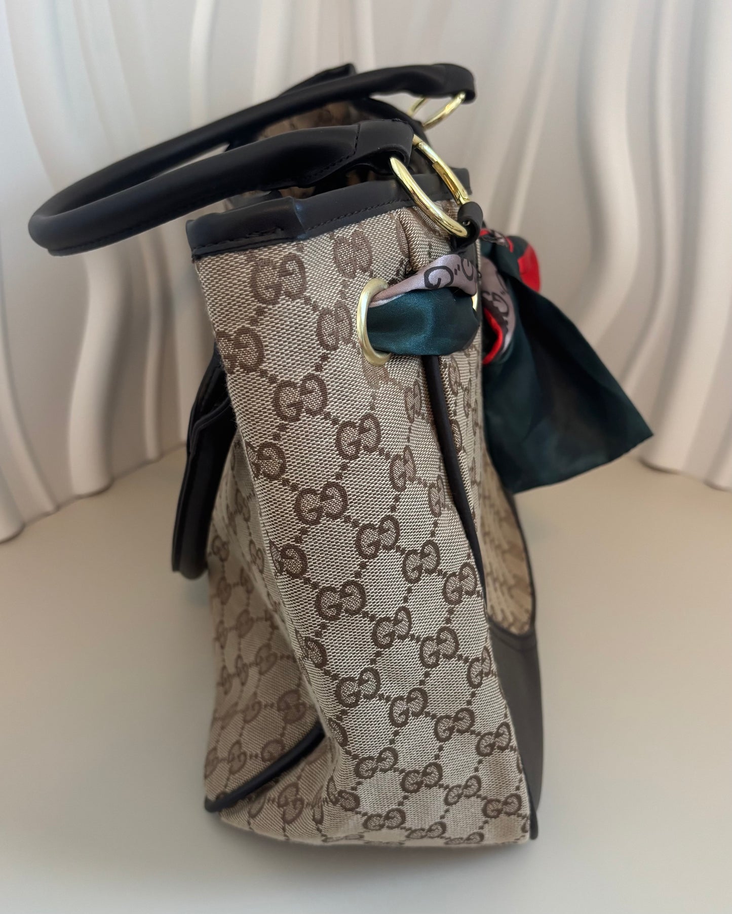 Monogram Shoulder Tote w/ Bow-Scarf Accents โ Inspired โจ๐๐