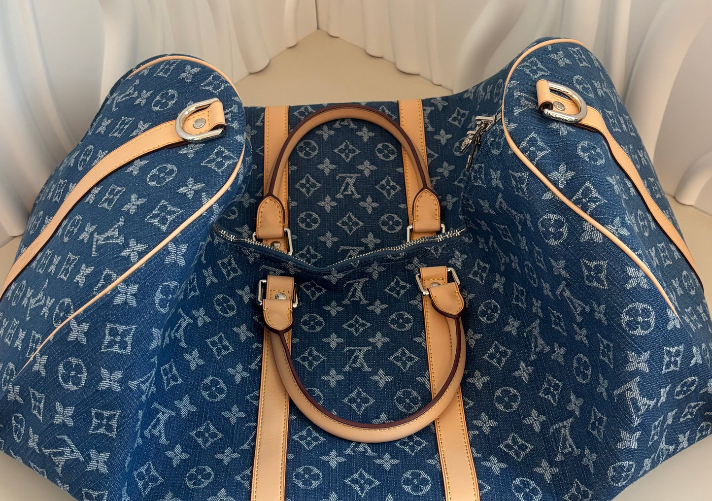 Denim Monogram Weekender Duffle โ Inspired ๐๐งณโจ