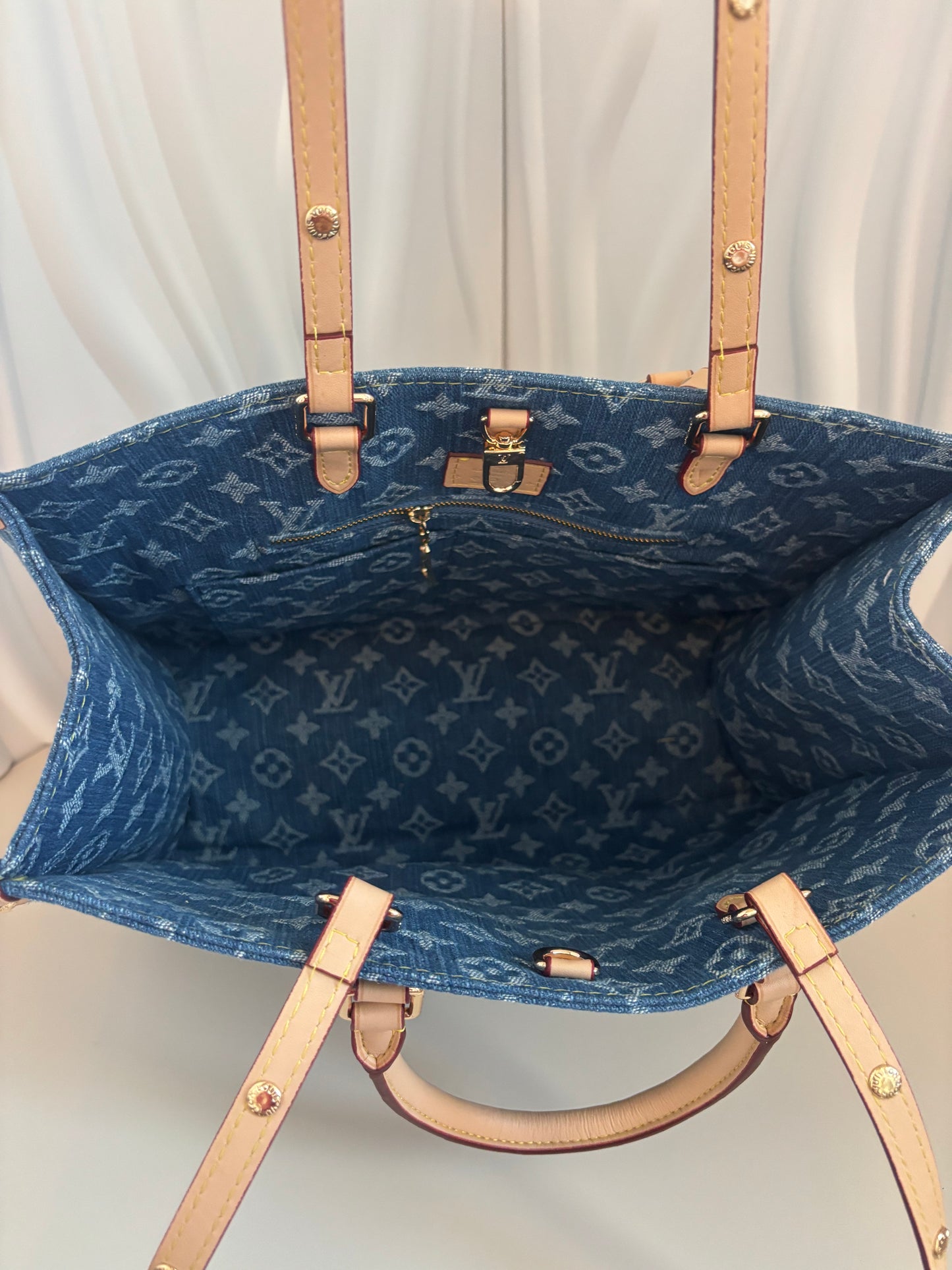 Denim Monogram City Tote โ Inspired ๐๐