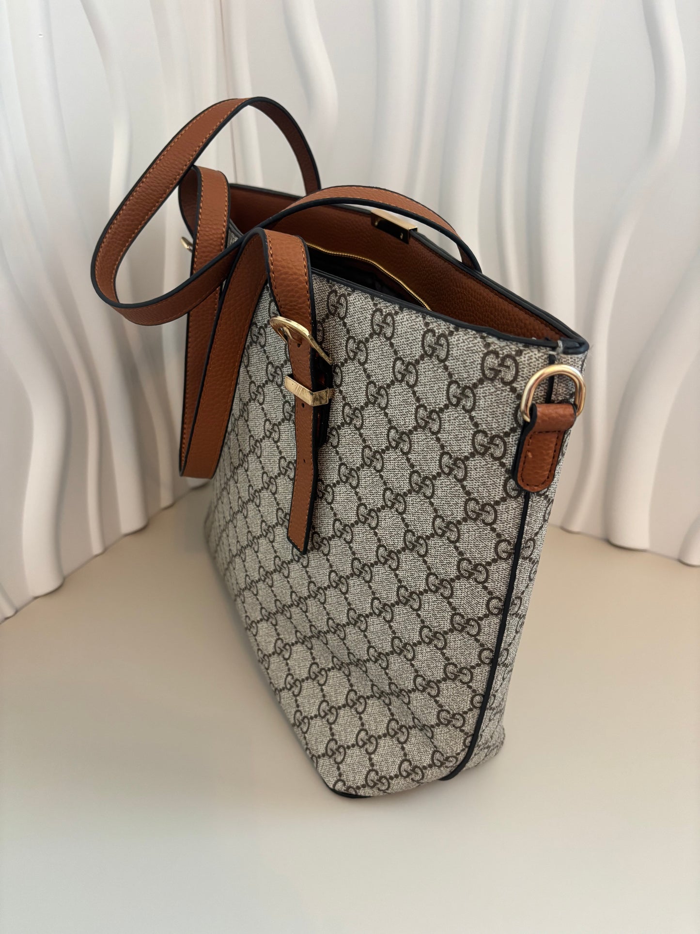 Chic Monogram Tote with Signature Stripe — Inspired ✨