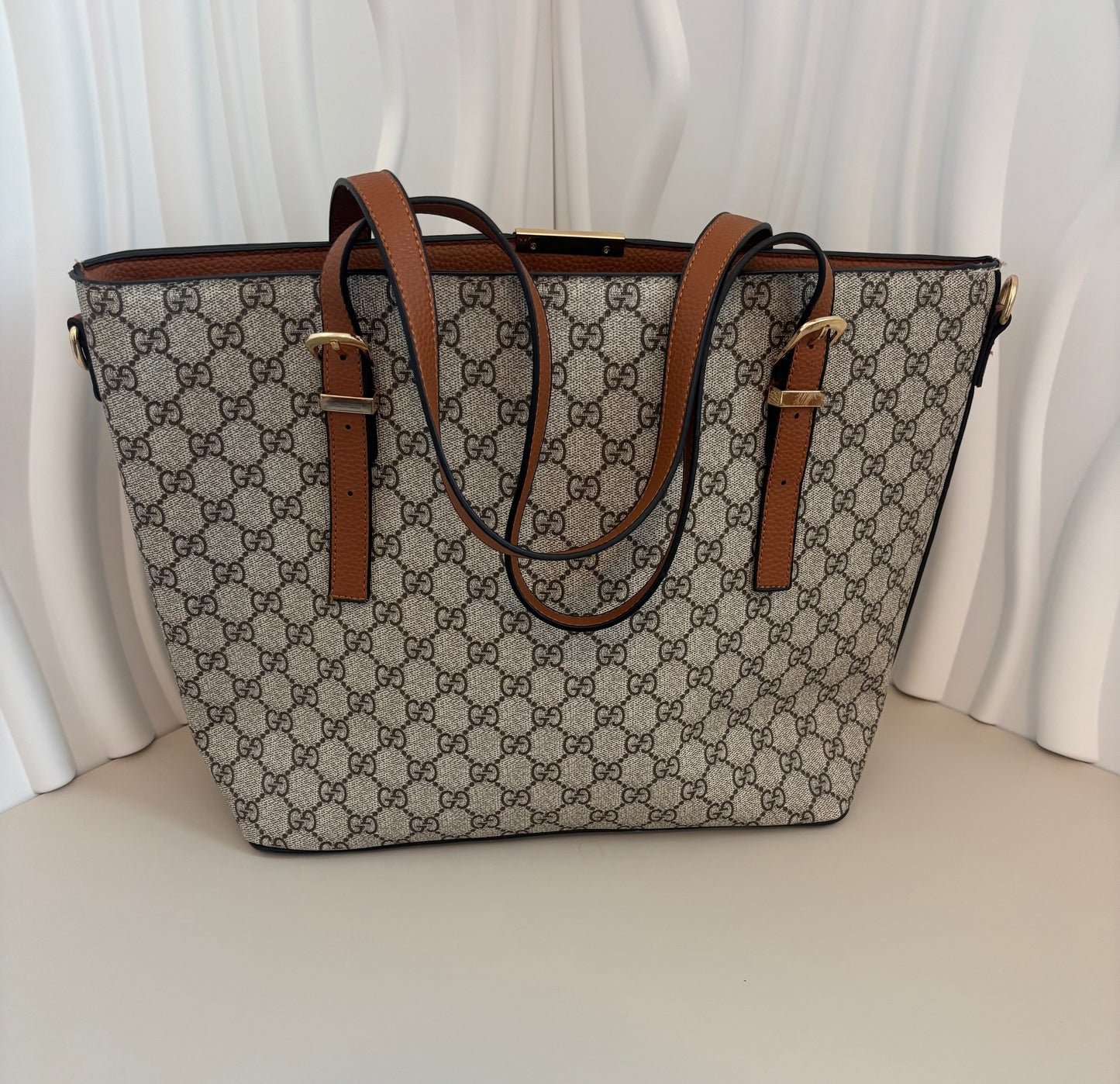 Chic Monogram Tote with Signature Stripe — Inspired ✨