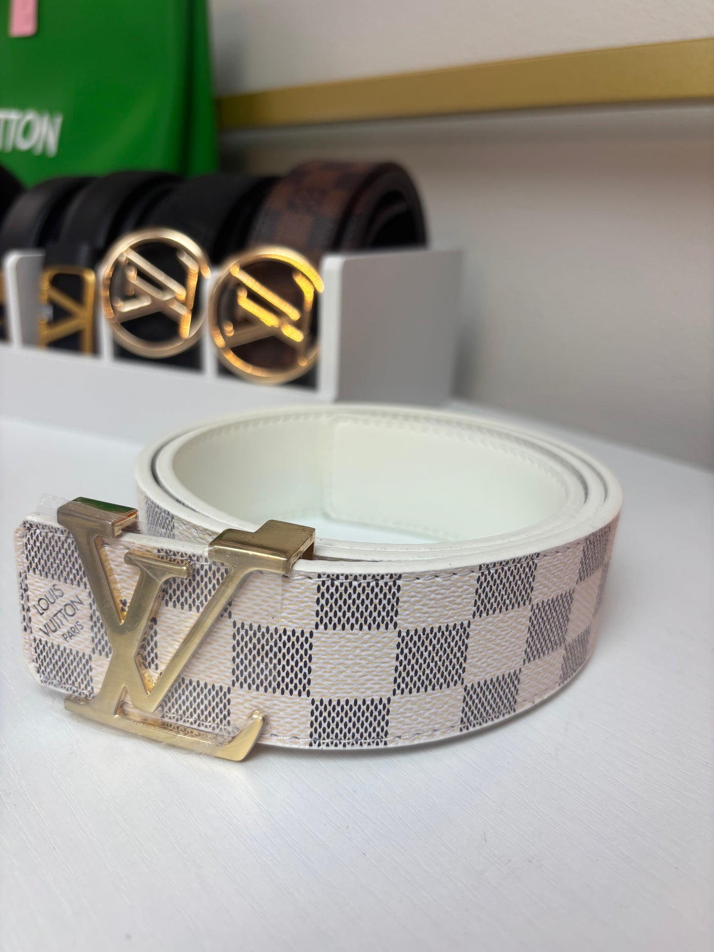 Inspired Classic Check Belt – Gold Signature Buckle