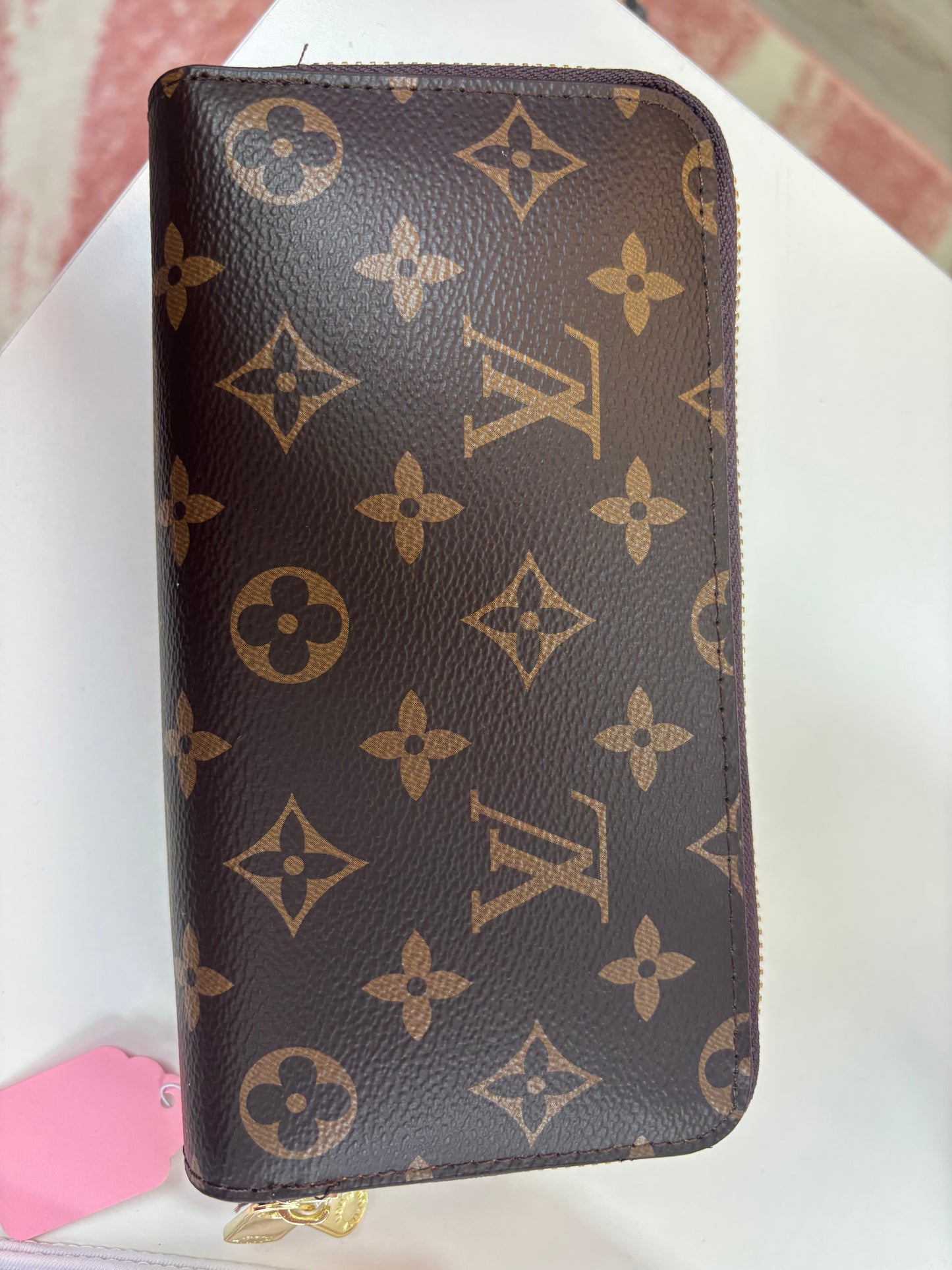 Inspired Classic Monogram Zip Wallet