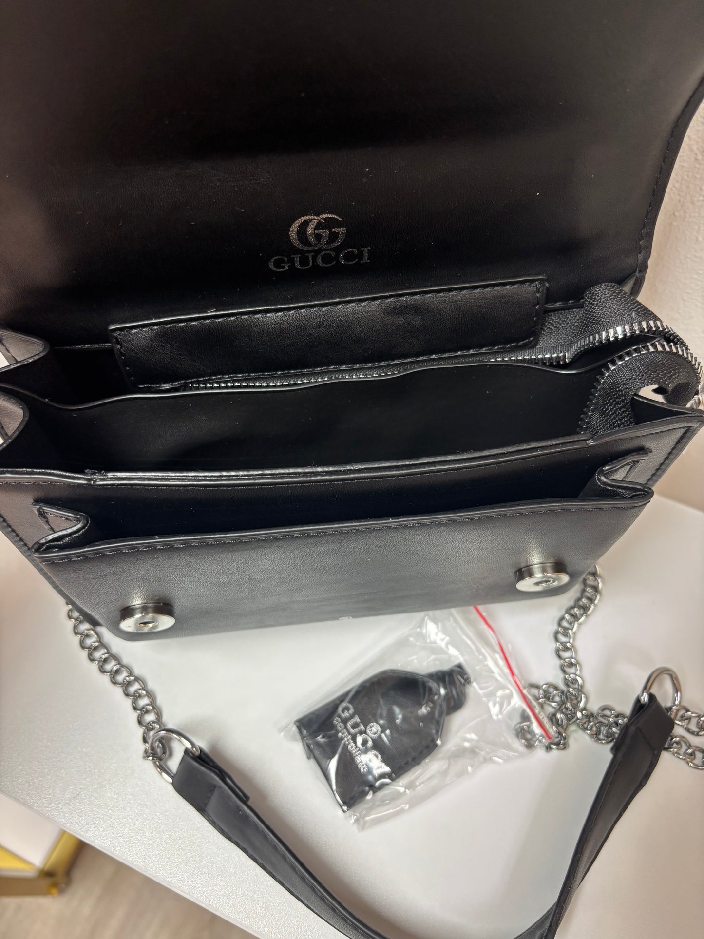 Inspired Checkered Logo Chain Crossbody Bag