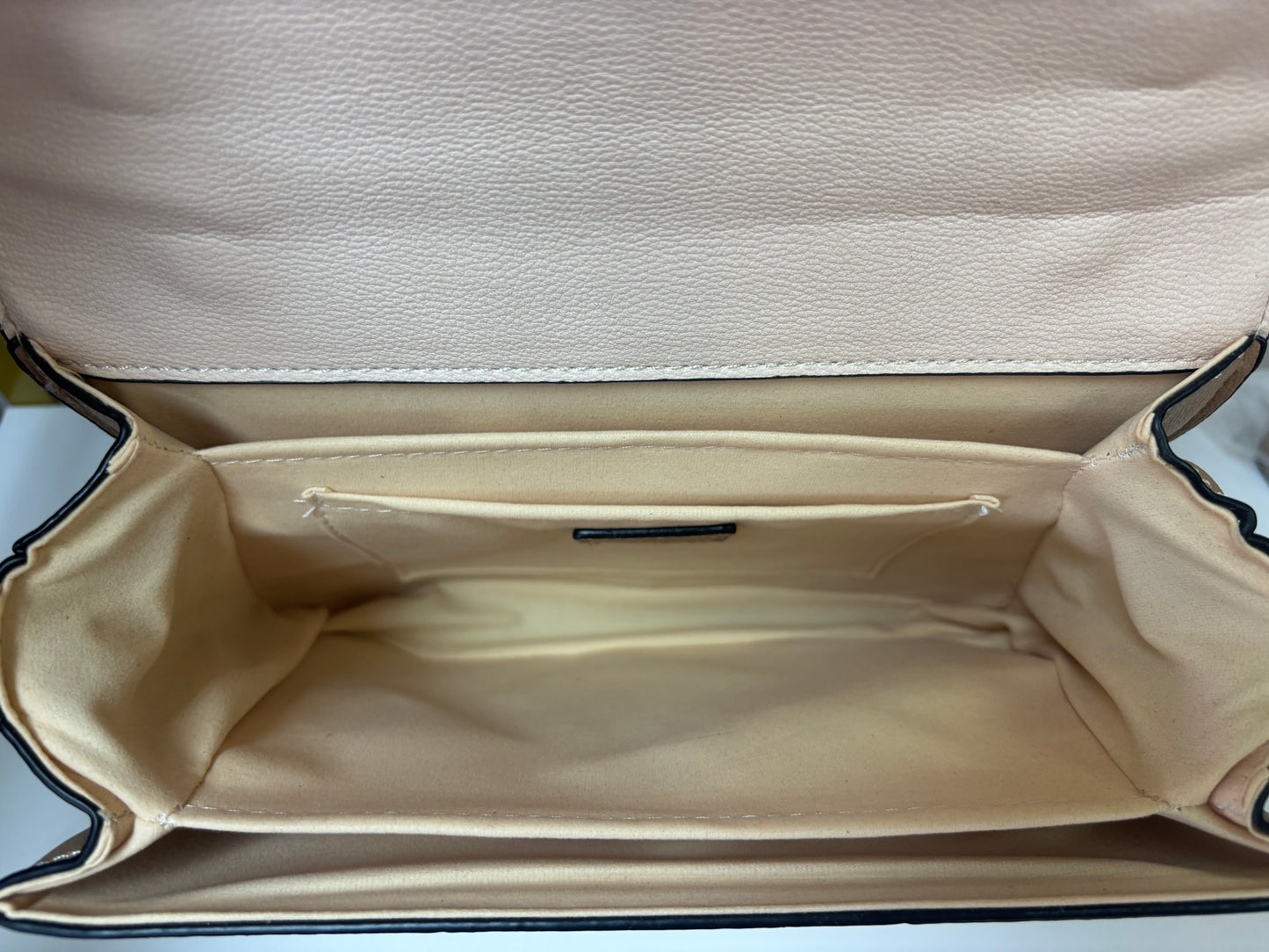 Inspired Two-Tone Monogram Luxe Top Handle Bag