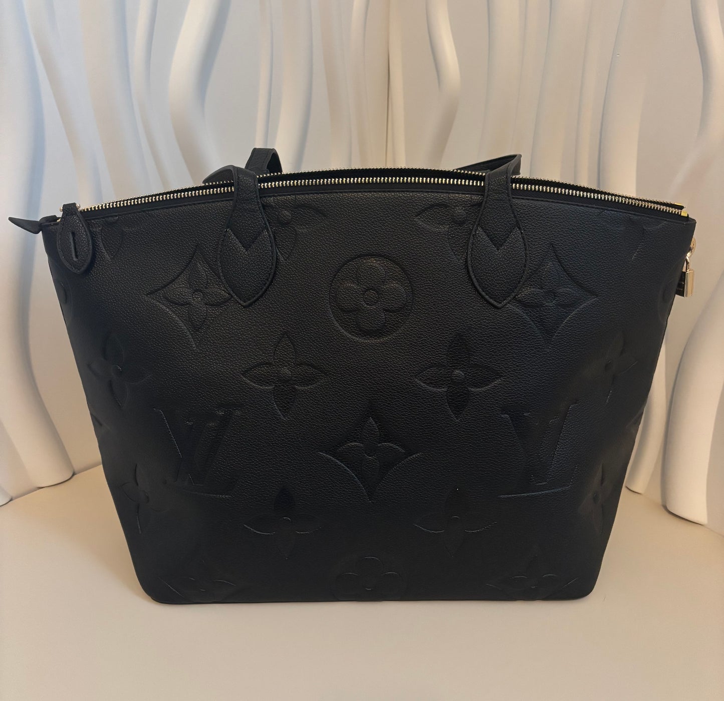 Inspired Black Embossed Monogram Tote 🖤✨