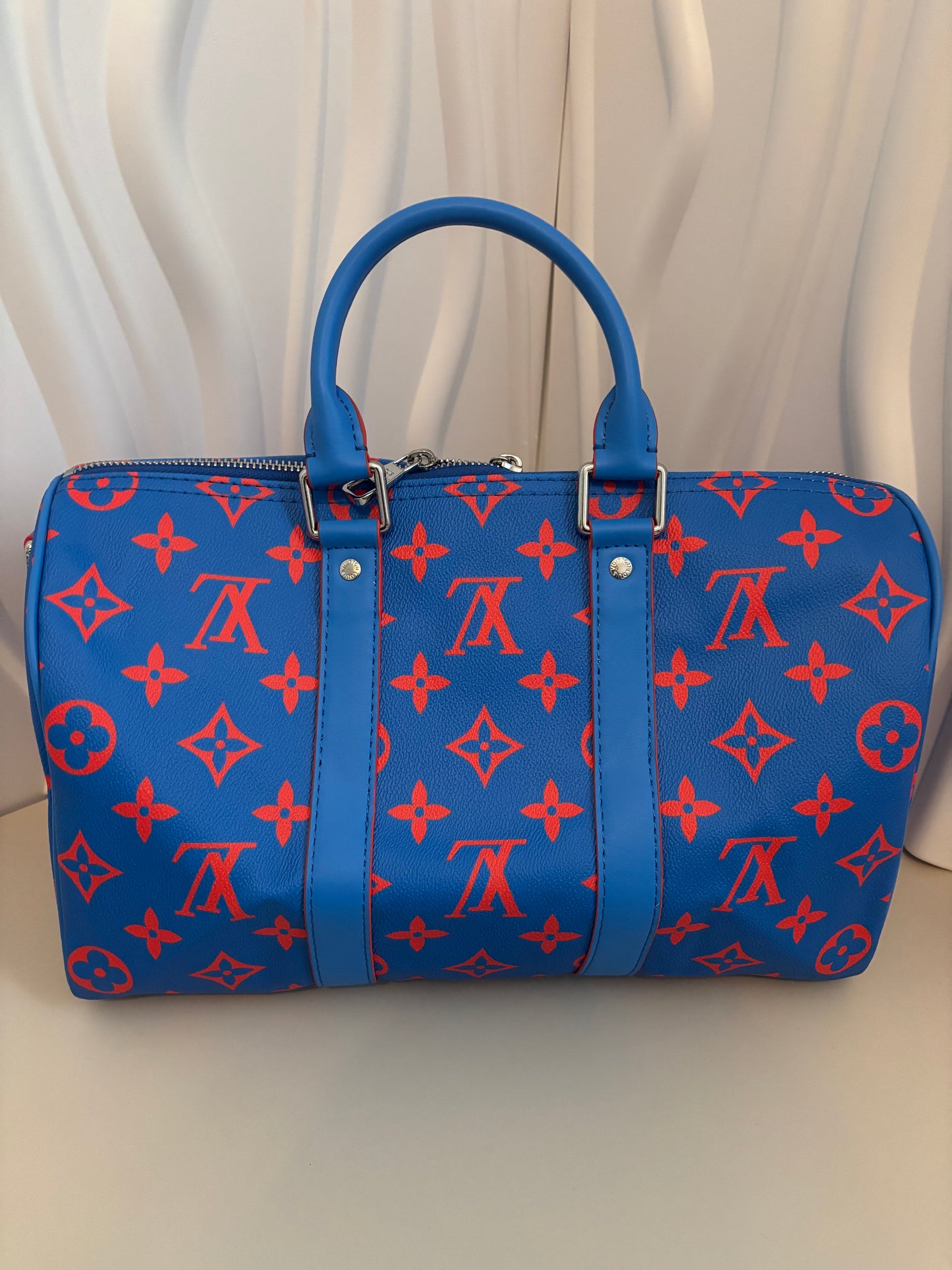 Inspired Blue & Orange Monogram Weekender Bag ๐๐งก