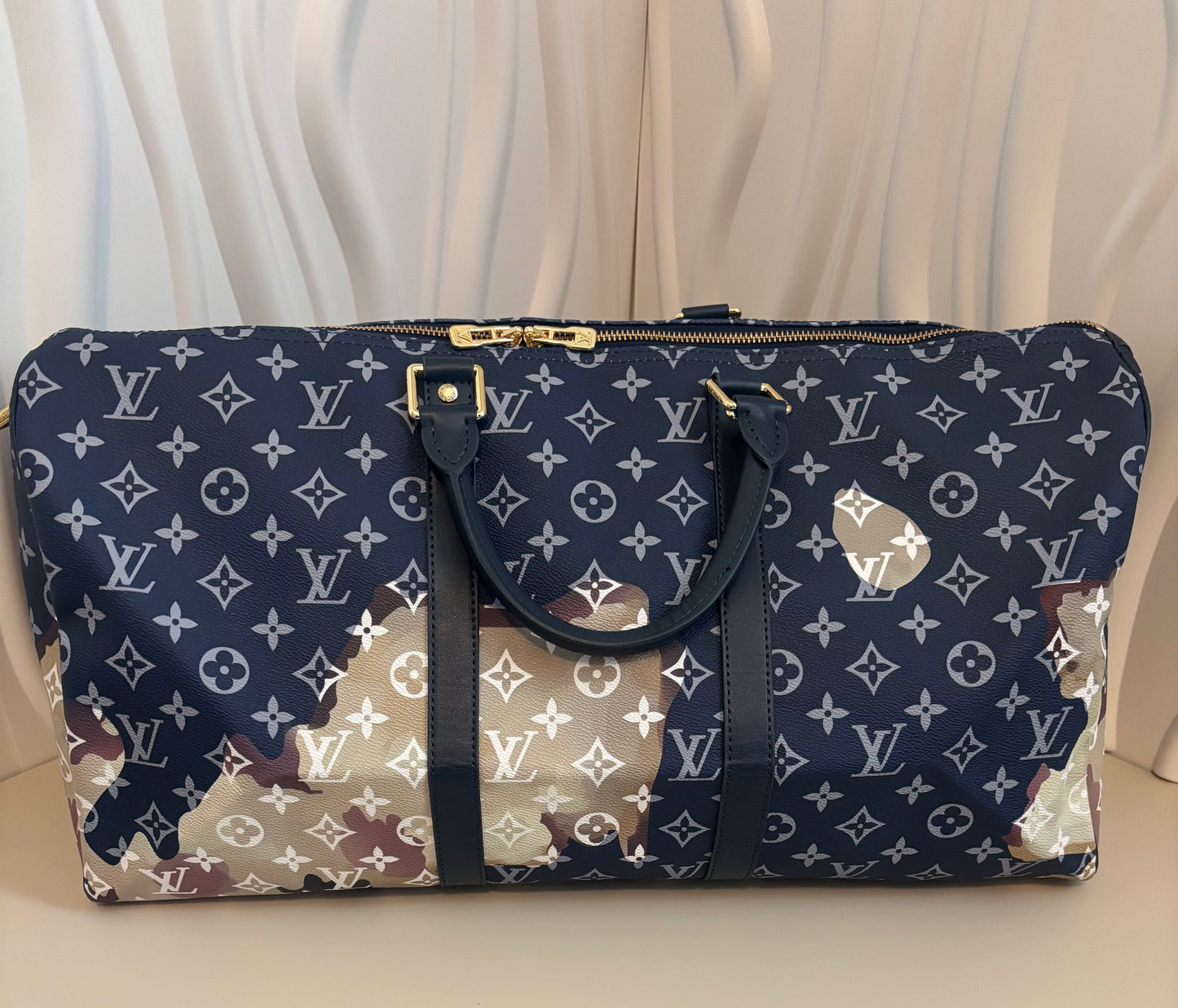 Inspired Navy Bleached Monogram Weekender Bag ๐๐