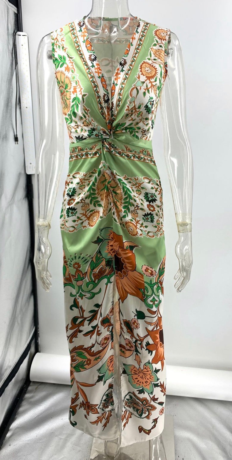 Women's Slit Satin Dress