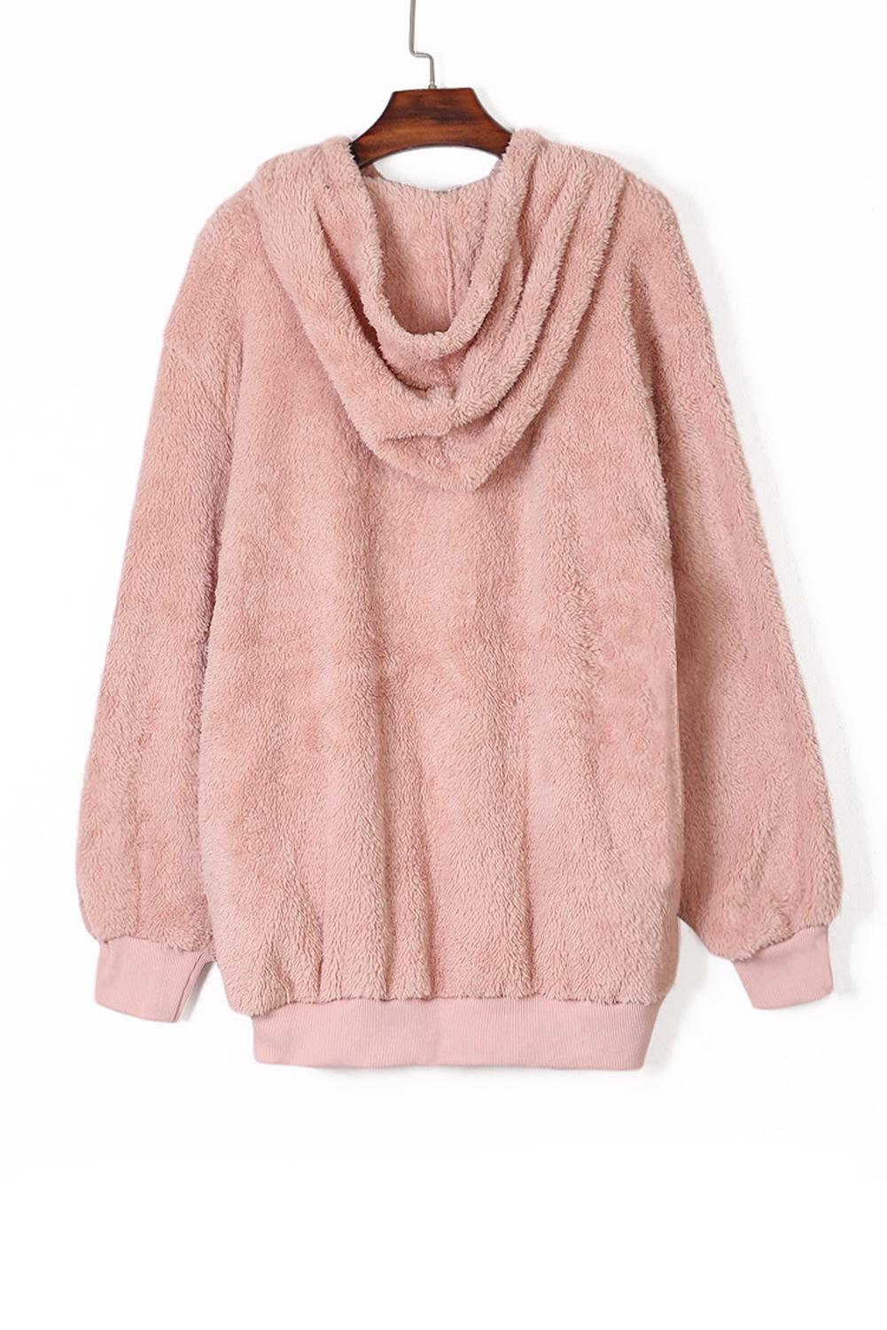 Pink Warm Furry Pullover Hoodie