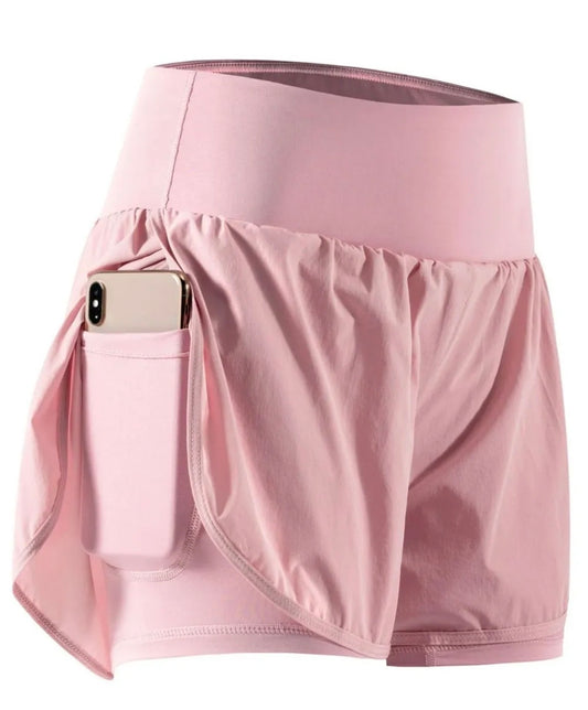 Pocketed High Waist Active Shorts
