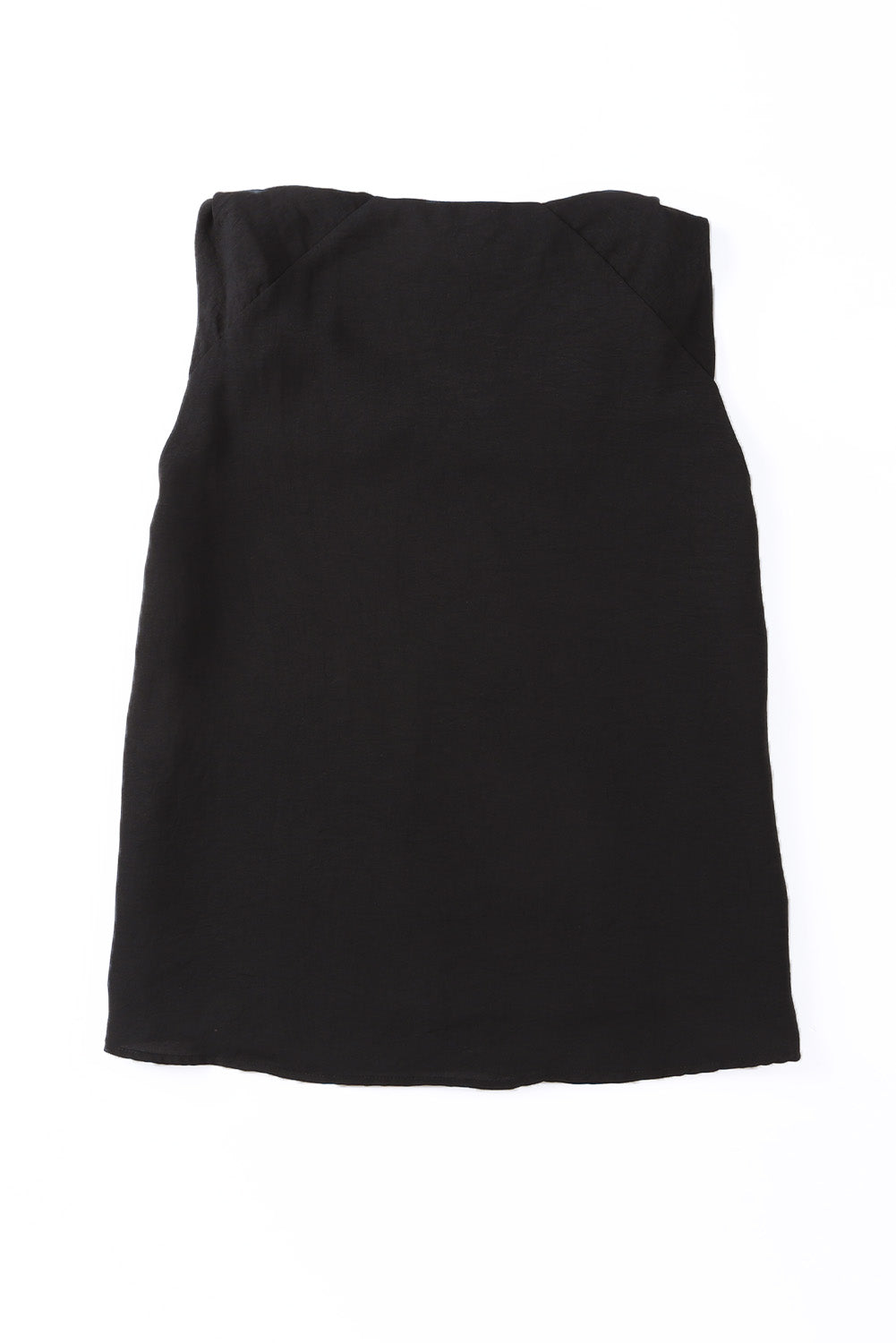Black V Neck Knotted Shoulder Sleeveless Shirt