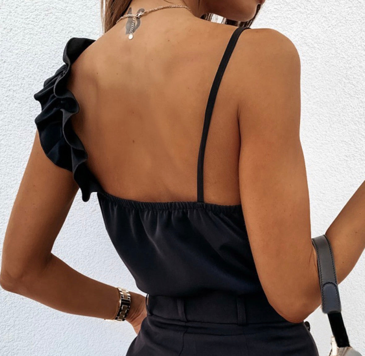 Women's Sleeveless Tank Tops Pleated Fashion Solid Color
