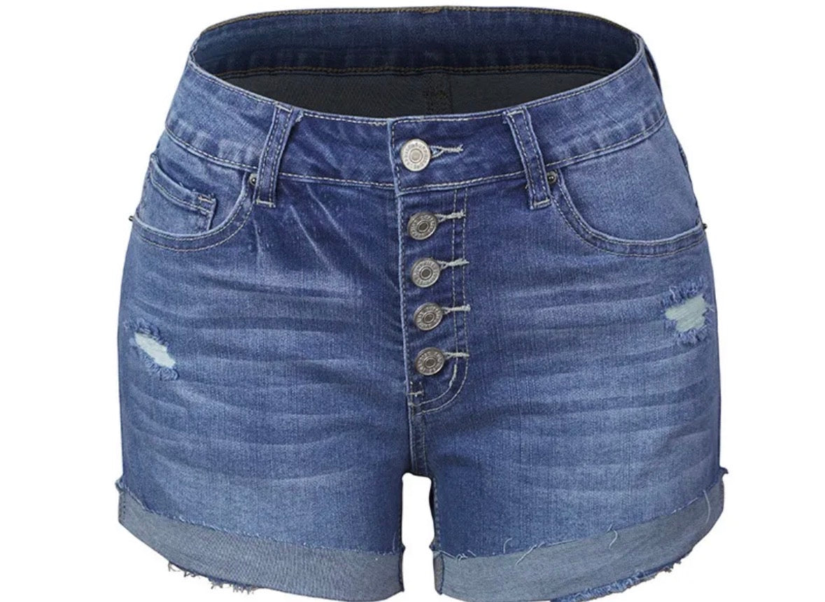 Women's Daily Casual Solid Color Washed Shorts
