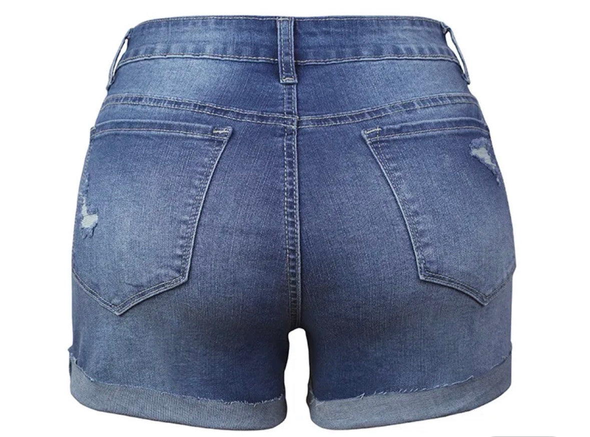 Women's Daily Casual Solid Color Washed Shorts