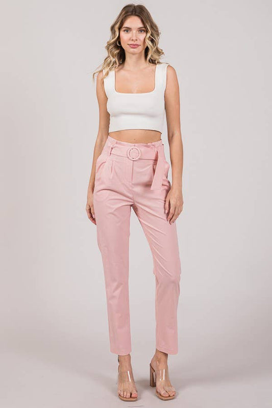 Linen Ring Buckle Trousers
