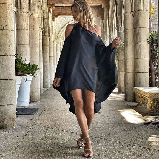 Stylish Off-Shoulder Digital Print Maxi Dress