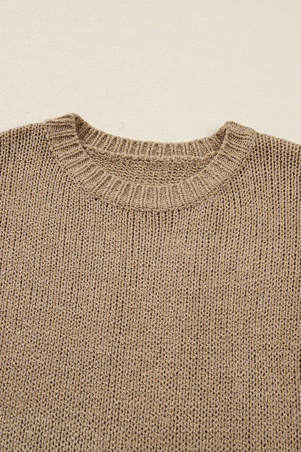 Pale Khaki Oversize Drop Shoulder Slouchy Sweater Dress