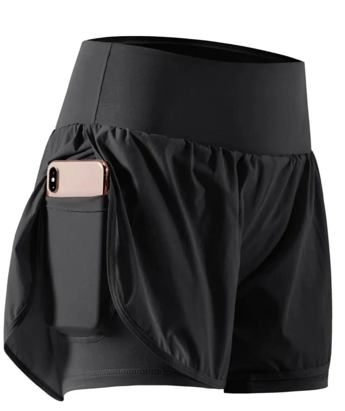 Pocketed High Waist Active Shorts