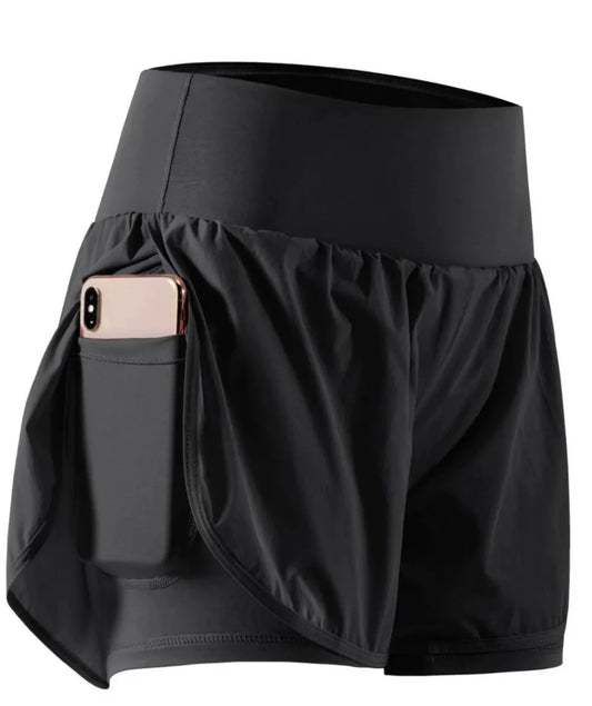 Pocketed High Waist Active Shorts