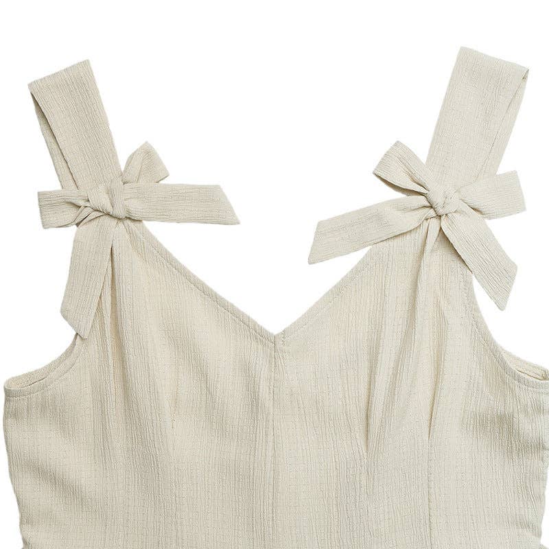 Bow Strap  High-Waist  Romper Women’s Summer Wear