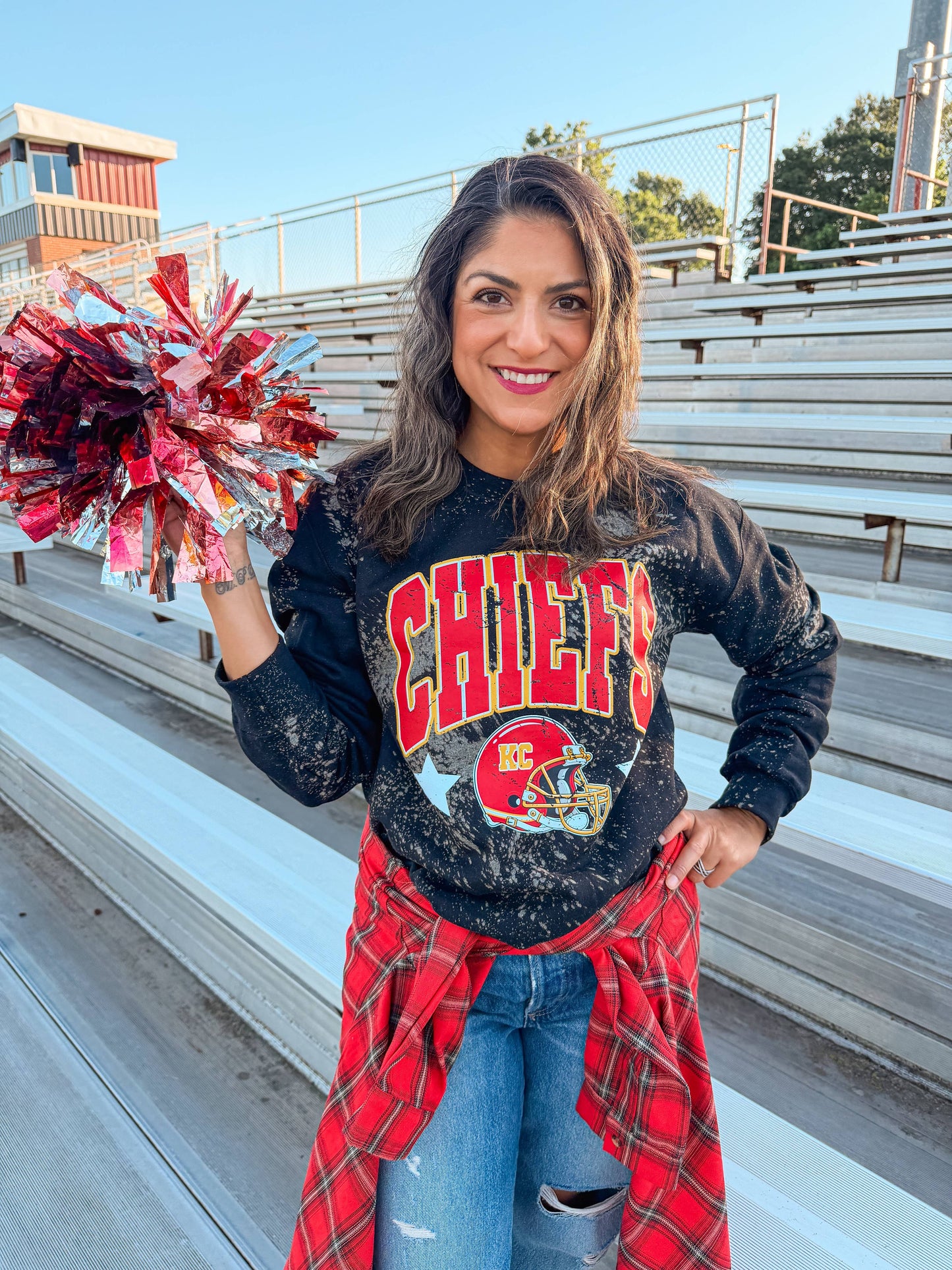 CHIEFS STARS BLEACHED SWEATSHIRT (BLACK)