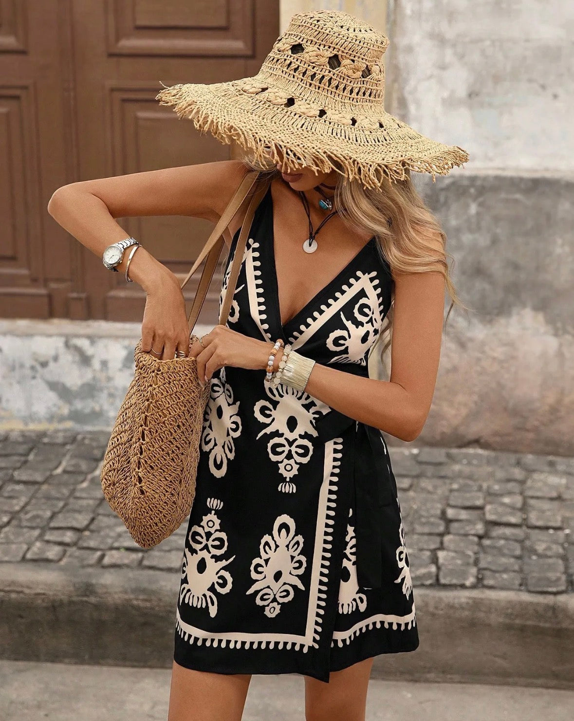 Print Summer Sleeveless Strapless European Style Dress