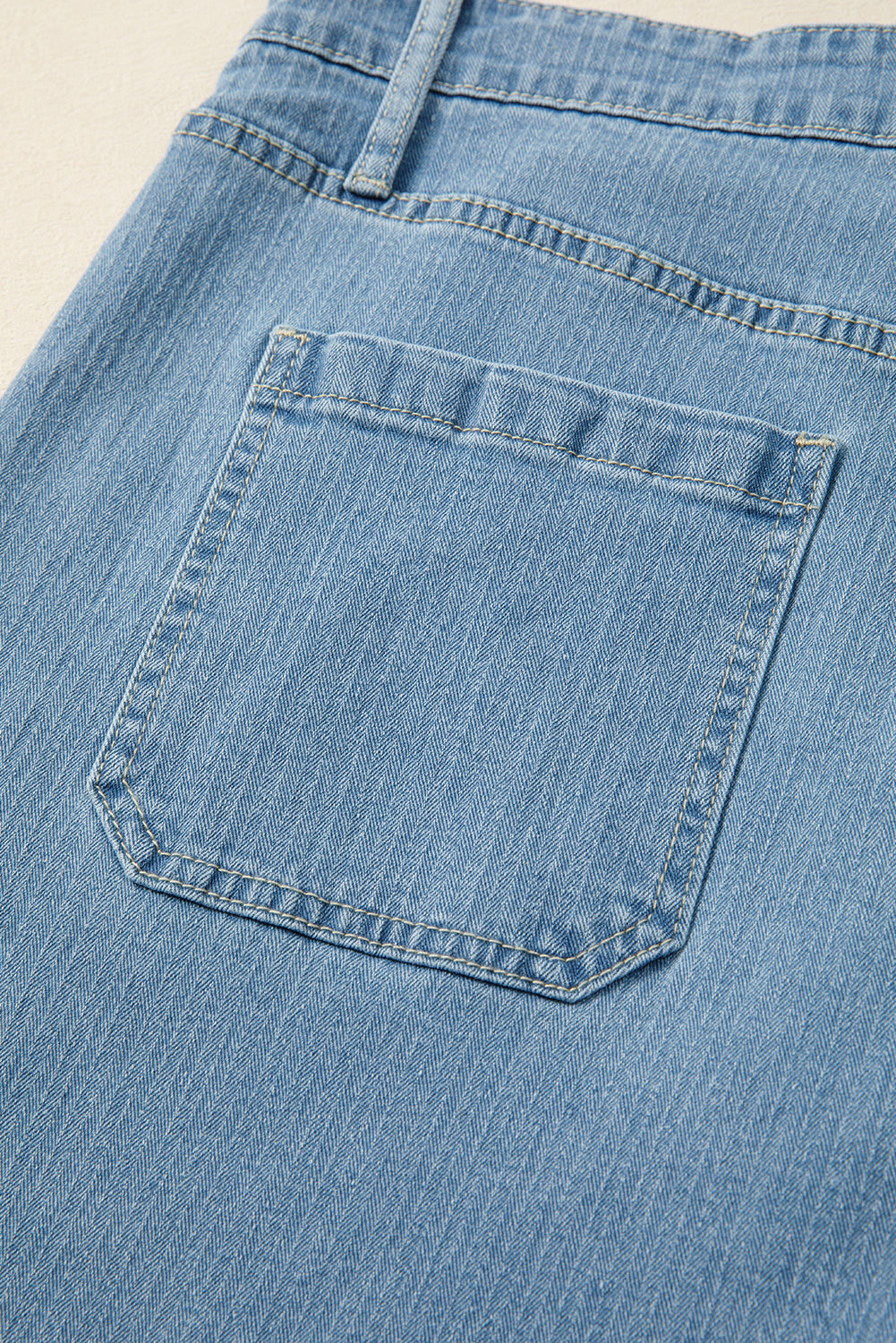 Dusk Blue Patched Pocket Textured Wide Leg Plus Size Jeans