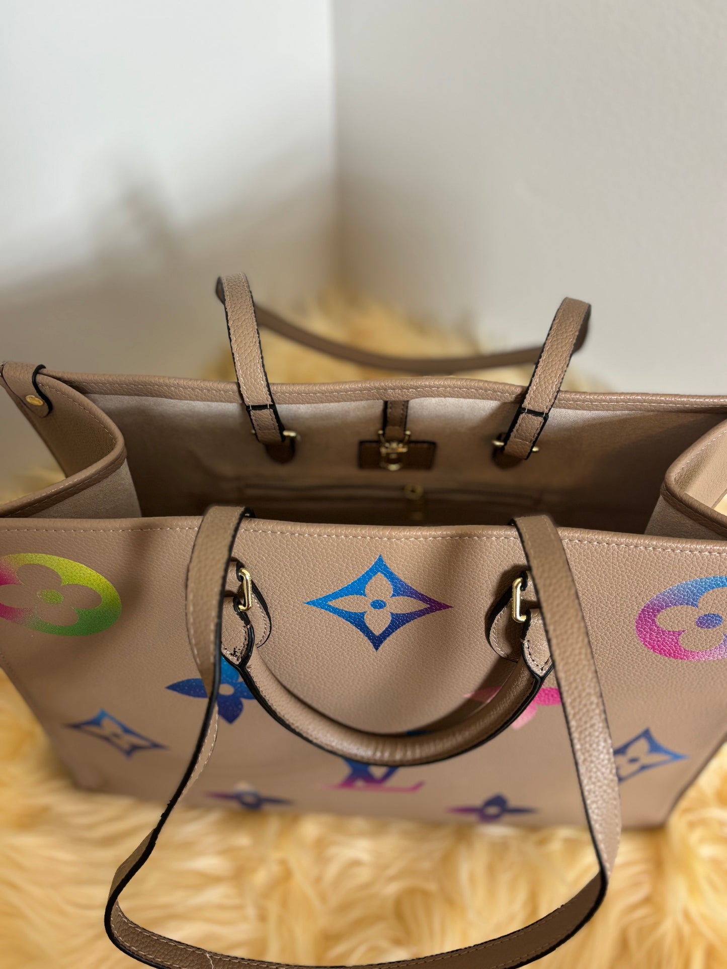 Glam Rainbow Monogram Tote — Inspired 🤎👜