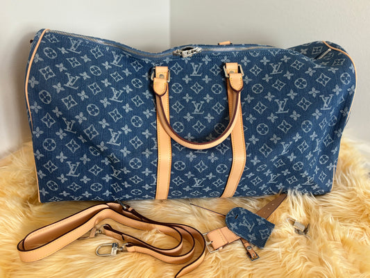 Denim Monogram Weekender Duffle — Inspired 💙🧳✨