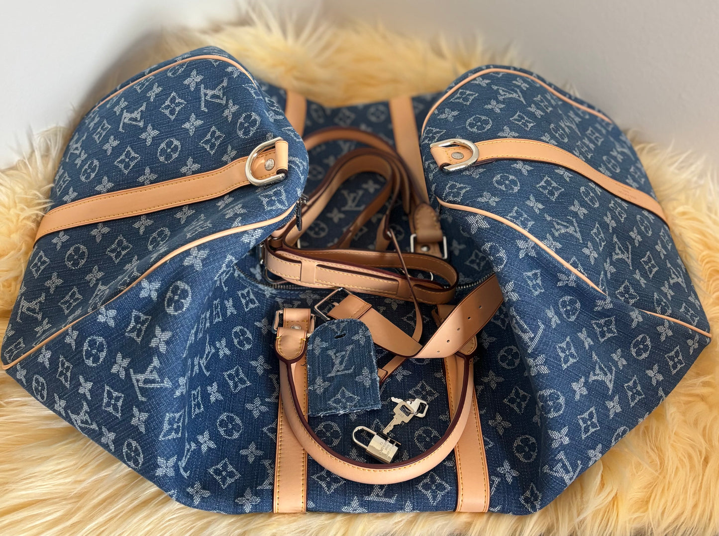 Denim Monogram Weekender Duffle — Inspired 💙🧳✨