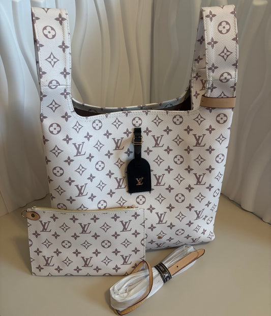 Inspired Neutral Monogram Shoulder Tote ✨