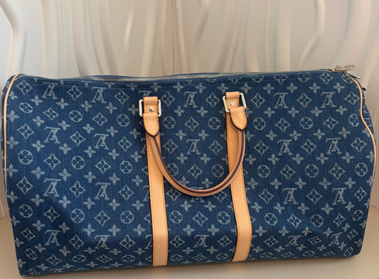 Denim Monogram Weekender Duffle — Inspired 💙🧳✨