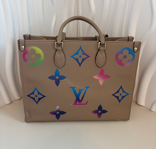 Glam Rainbow Monogram Tote — Inspired 🤎👜