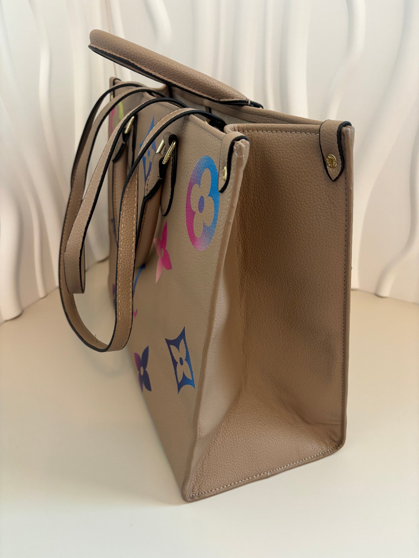 Glam Rainbow Monogram Tote — Inspired 🤎👜