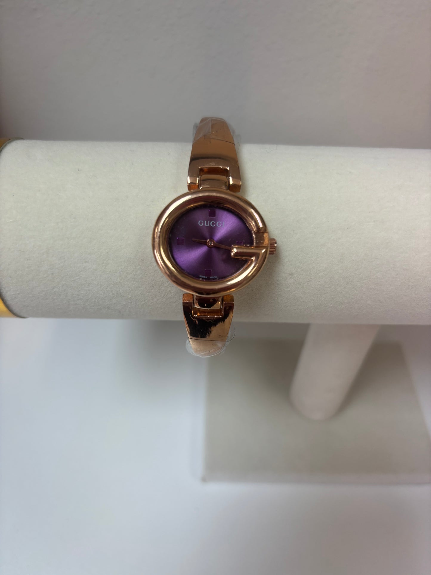 Inspired Rose Gold Signature Link Watch – Plum Dial