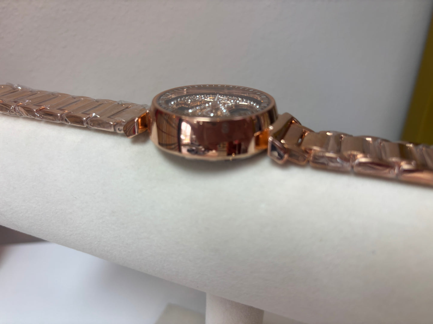 Inspired Rose Gold Crystal Motion Watch – Black Face