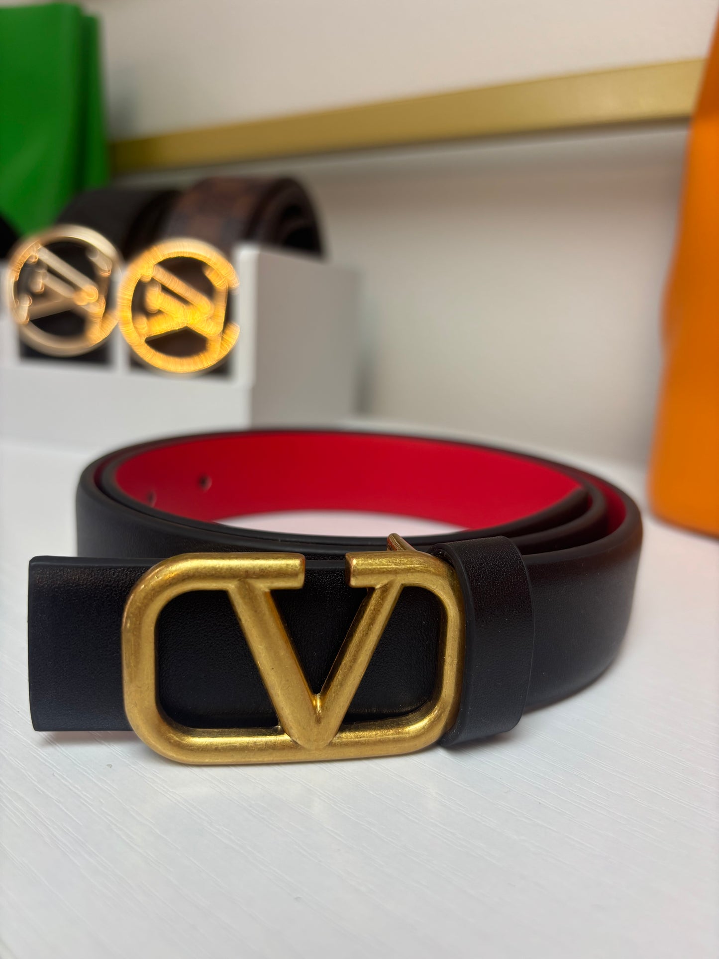 Inspired Classic Black Belt – Gold Signature Buckle