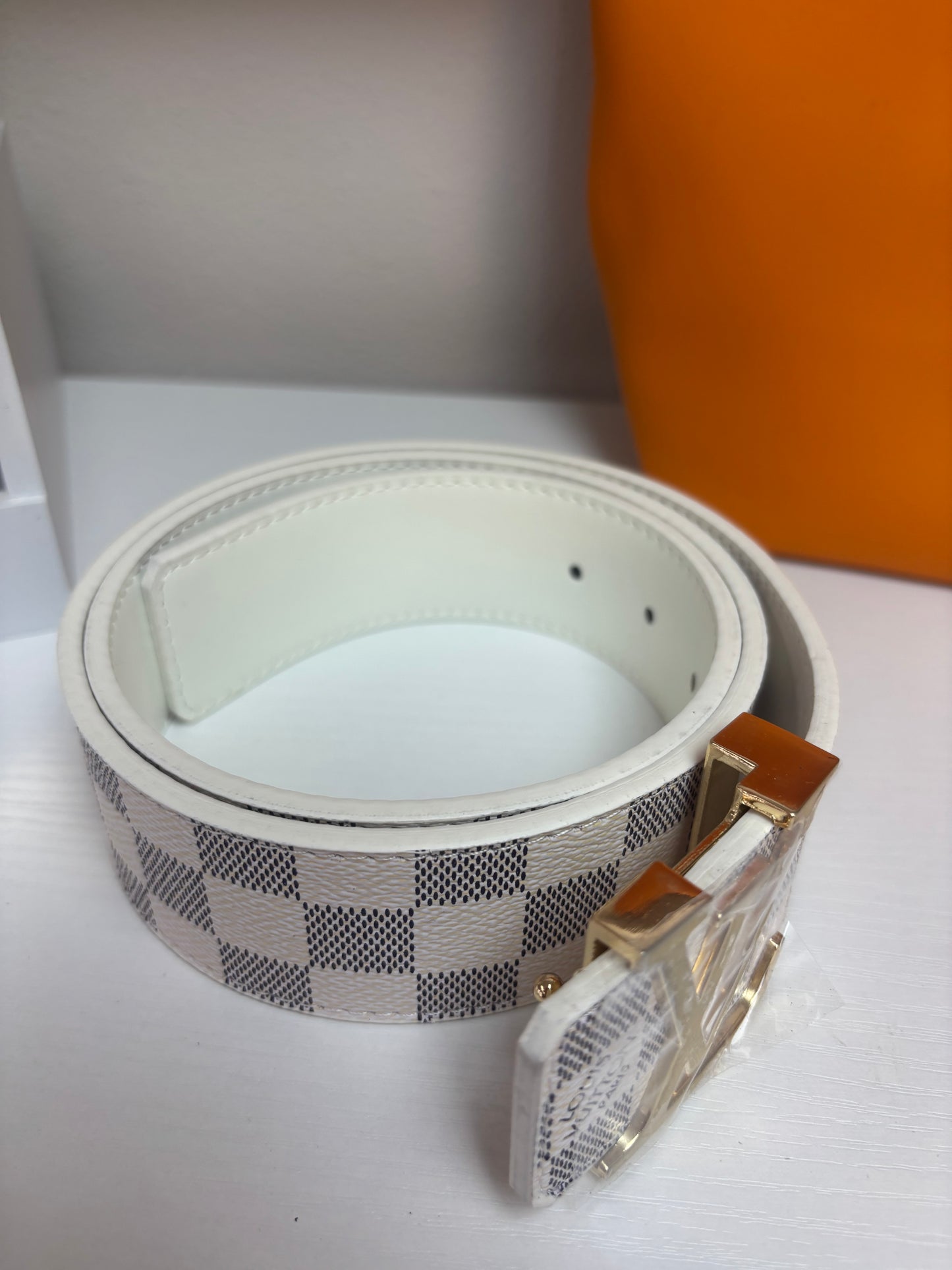 Inspired Classic Check Belt – Gold Signature Buckle