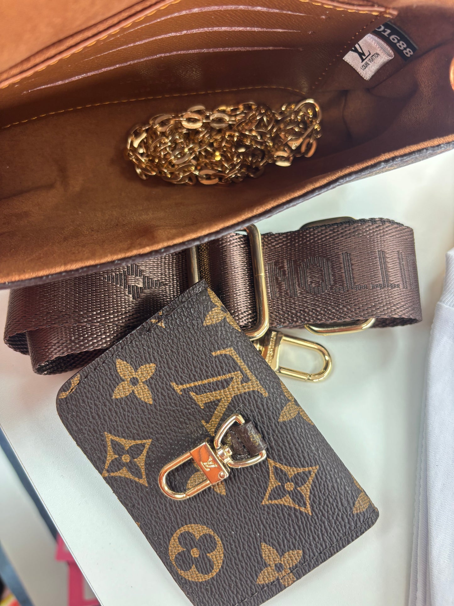 Inspired Monogram 3-Piece Wallet & Key Holder Set