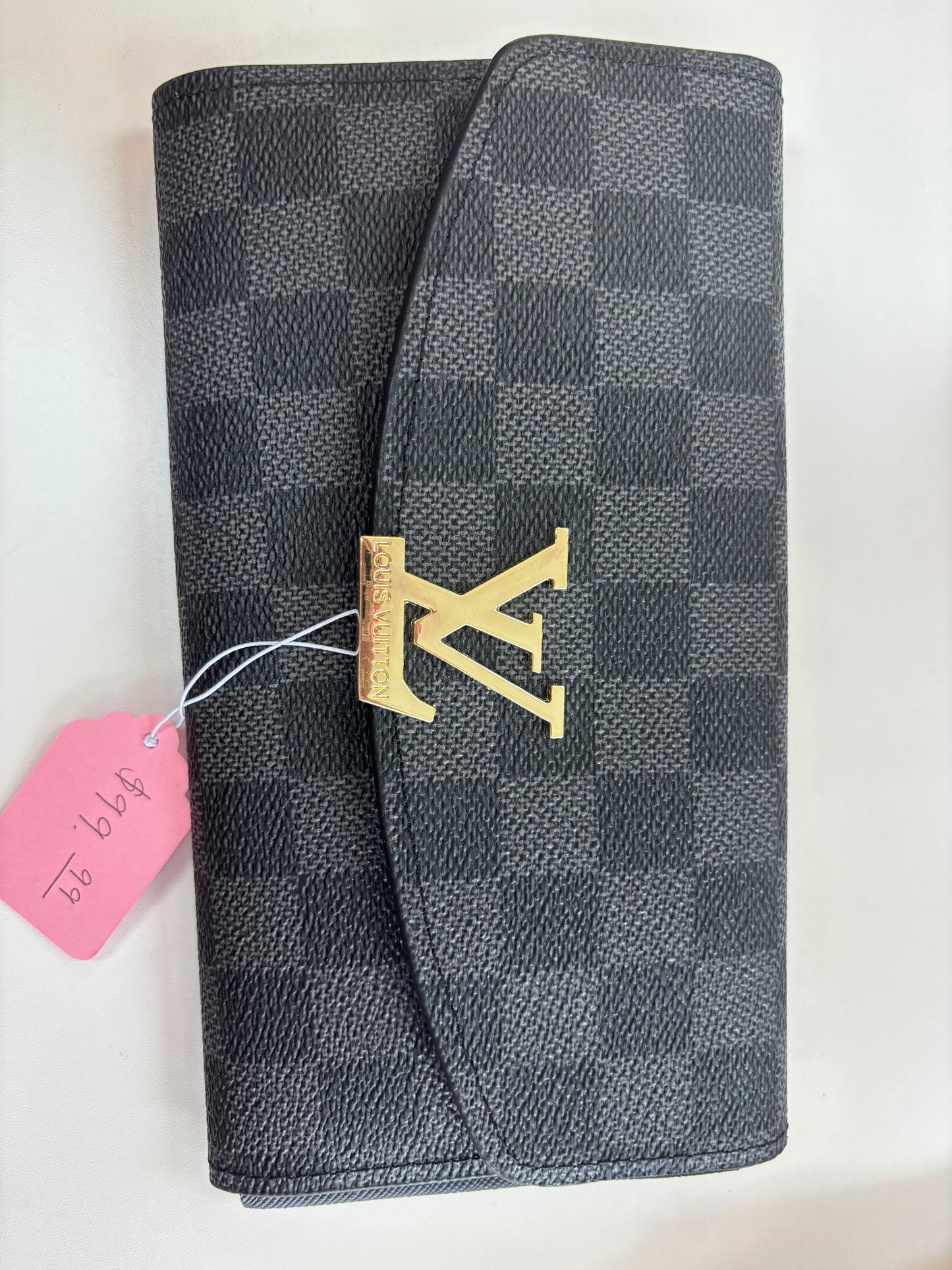Inspired Graphite Check Envelope Wallet