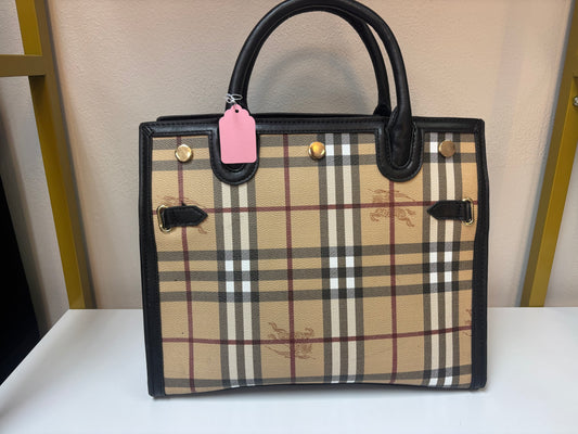 Inspired Plaid Structured Tote Handbag