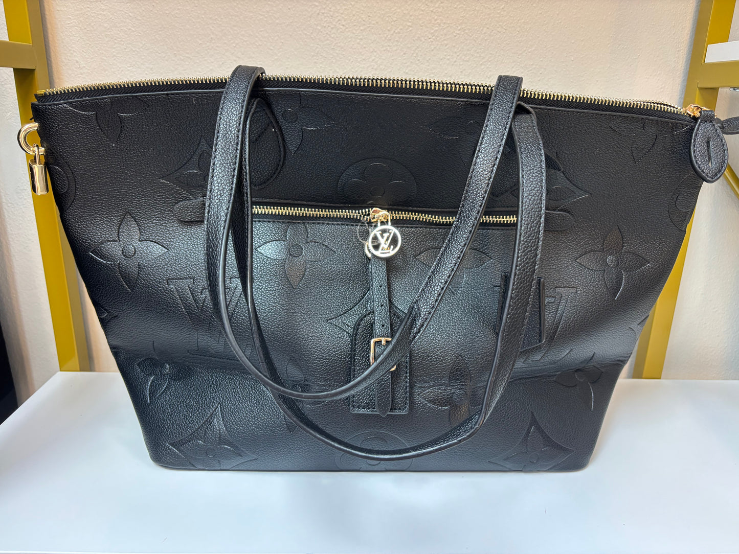 Inspired Embossed Monogram Luxe Tote