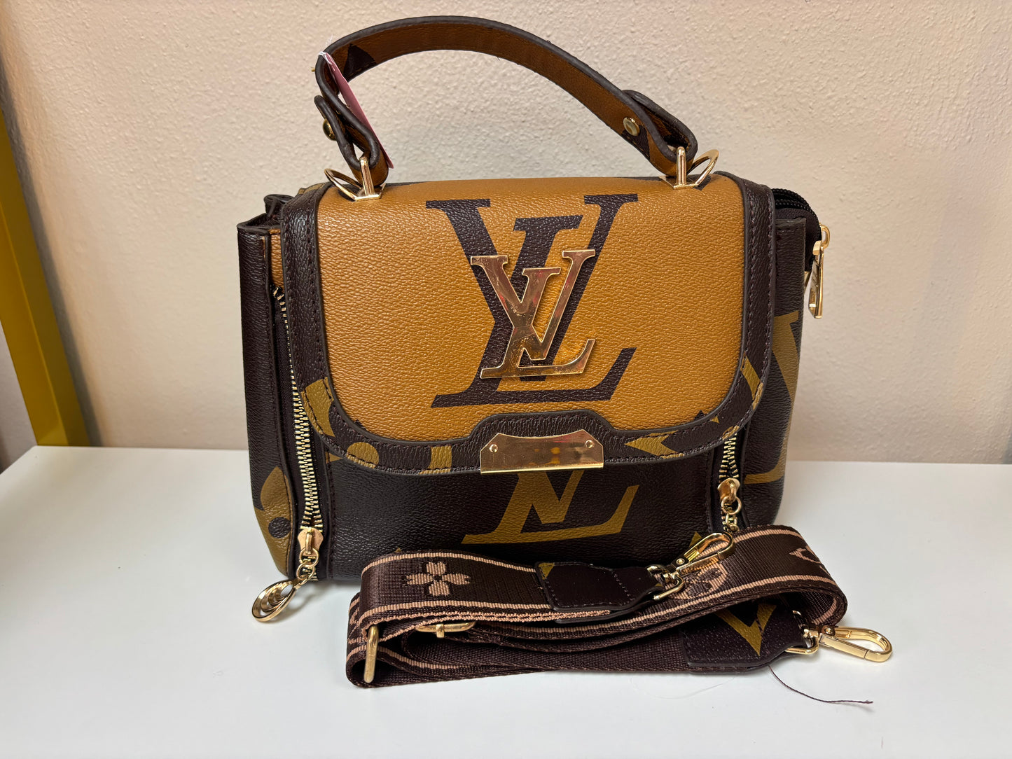 Inspired Oversized Monogram Flap Satchel